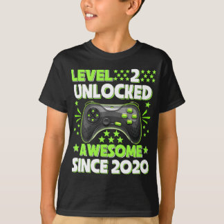 Camiseta 2º año del juego de video 2020 desbloqueado de niv