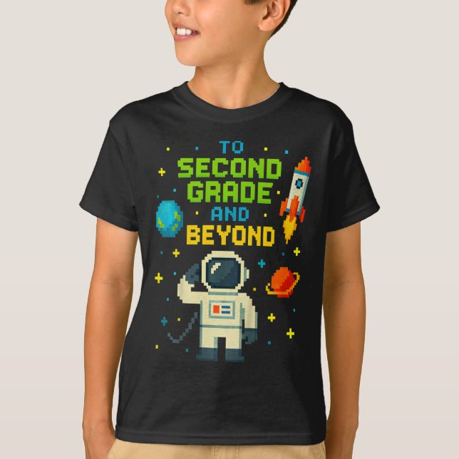 Camiseta 2º Grado Y Más Allá Del Astronauta Espacio Niños J (Anverso)