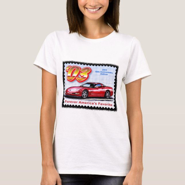 Camiseta 2003 50.os Corvettes del aniversario (Anverso)