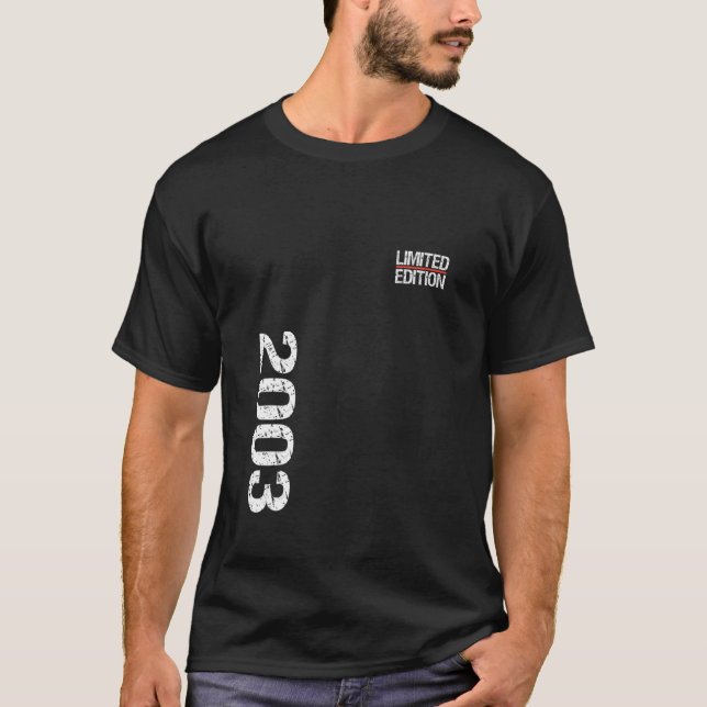 Camiseta 2003 Birthday Men Limited Edition 2003 Cumpleaños (Anverso)
