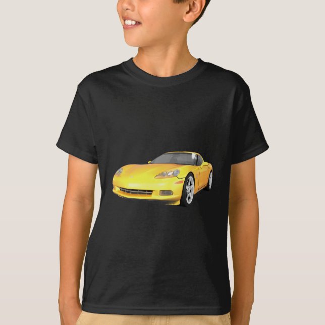 Camiseta 2008 Corvette: Coche deportivo: Fin amarillo: (Anverso)