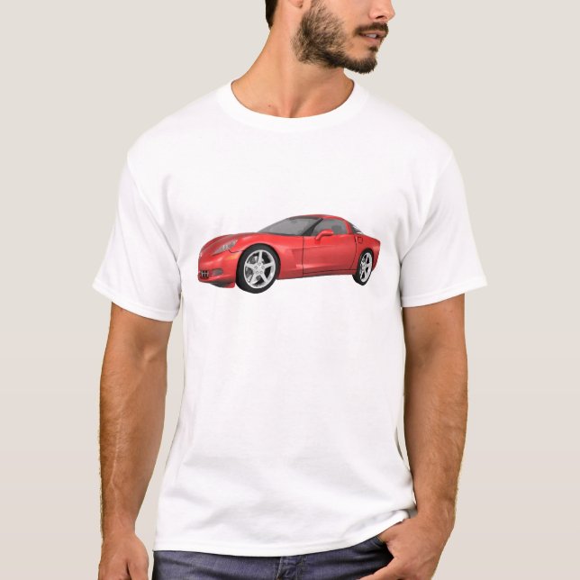 Camiseta 2008 Corvette: Coche deportivo: Red Finish: (Anverso)