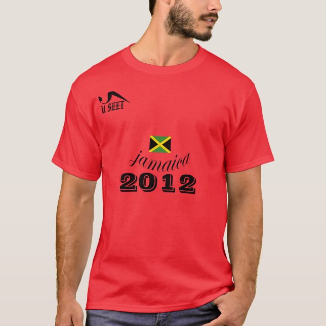 Camiseta 2012 del rojo de Jamaica (Anverso)