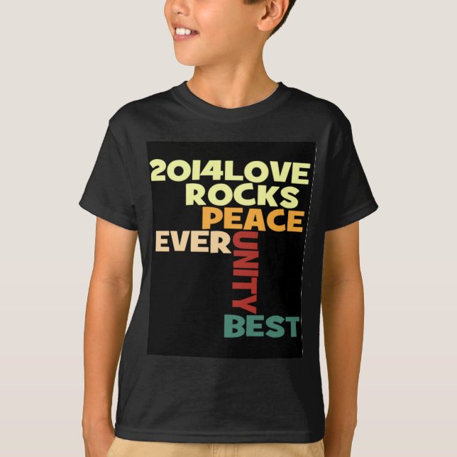 Camiseta 2014 Love Rocks Peace Art Print (Anverso)