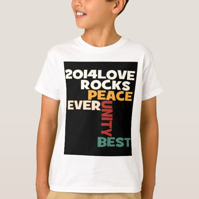 Camiseta 2014 Love Rocks Peace Art Print (Anverso)