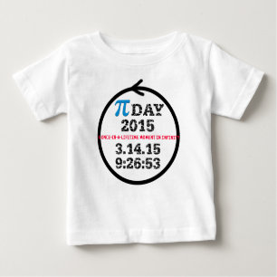 Camiseta 2015 del bebé del día del pi