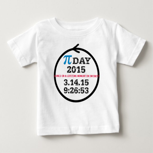Camiseta 2015 del bebé del día del pi (Anverso)