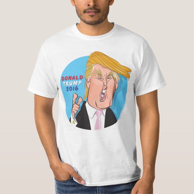Camiseta 2016 del dibujo animado de Donald Trump (Anverso)