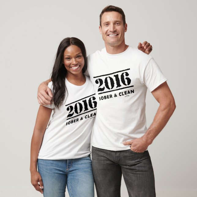 Camiseta 2016: Sobrio y limpio (12 pasos sin drogas y alcoh (Unisexo)