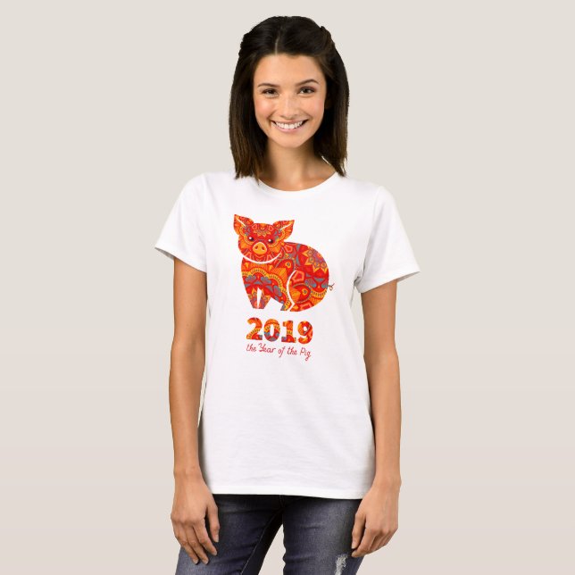 Camiseta 2019 años del CERDO (Anverso completo)