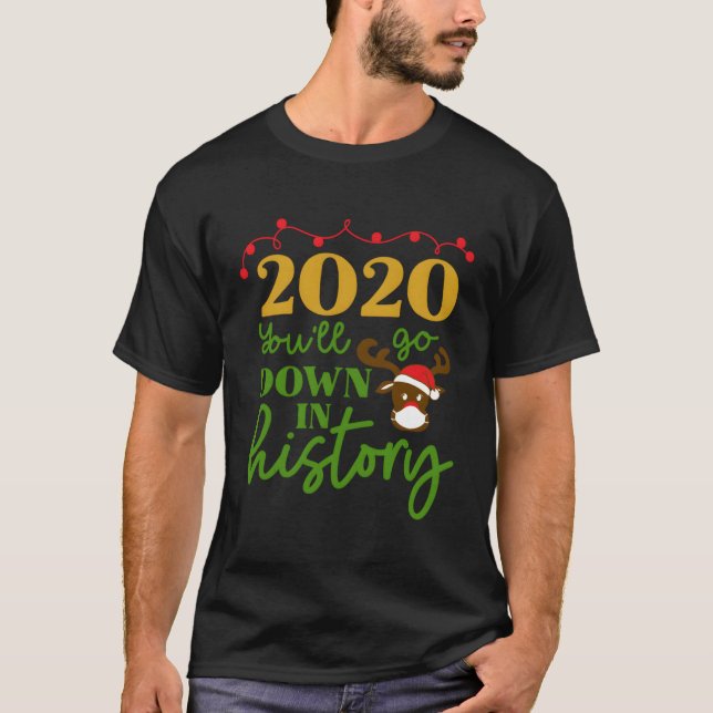 Camiseta 2020 Bajará En La Historia La Divertida Máscara De (Anverso)