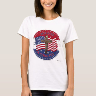Camiseta 2020 Cruz y bandera estadounidense por Dios y el p