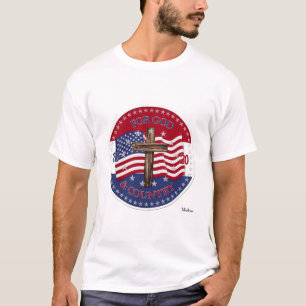 Camiseta 2020 Cruz y bandera estadounidense por Dios y el p