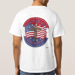 Camiseta 2020 Reza Vota Por Dios Y La Patria Cruz Bandera