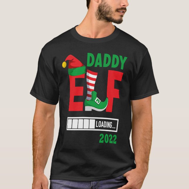 Camiseta 2021 Christmas Pregnancy Announcement Daddy Elf 20 (Anverso)