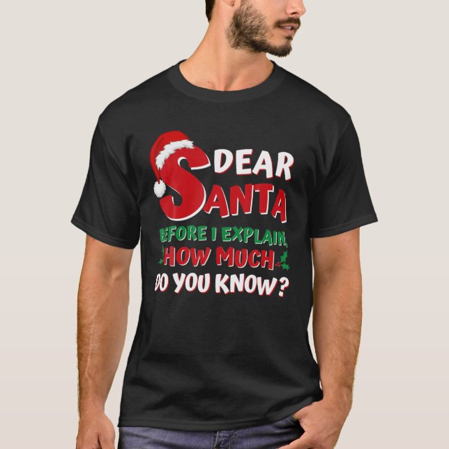 Camiseta 2021 Funny Christmas S Kids Adults Santa I Can Exp (Anverso)
