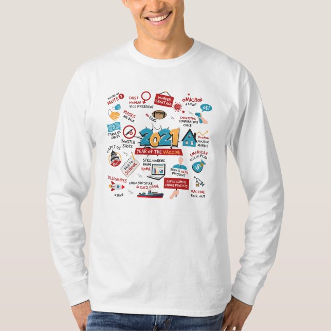 Camiseta 2021 Vacuna pandémica Año actividades de cuarenten (Anverso)