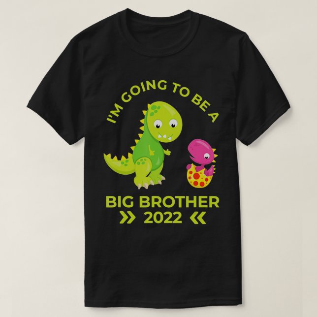 Camiseta 2022 Big Brother Little Sister Dinosaurs  (Diseño del anverso)