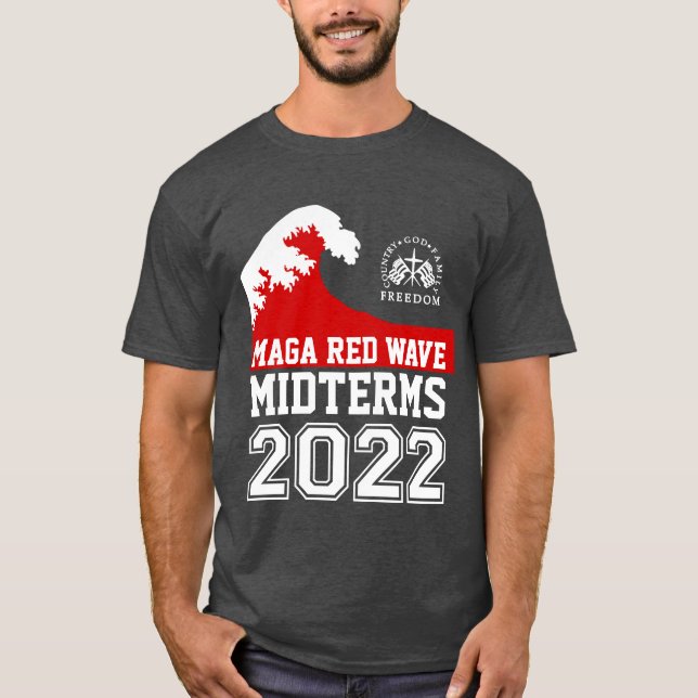 Camiseta 2022 Midterm Red Wave Faith Freedom ULTRA MAGA (Anverso)
