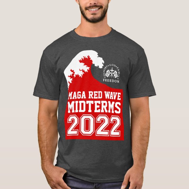 Camiseta 2022 Midterm Red Wave Faith Freedom ULTRA MAGA (Anverso)