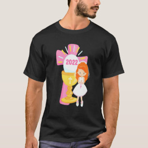 Camiseta 2022 Primer Chica de la Comunión Gown Cross Kids R