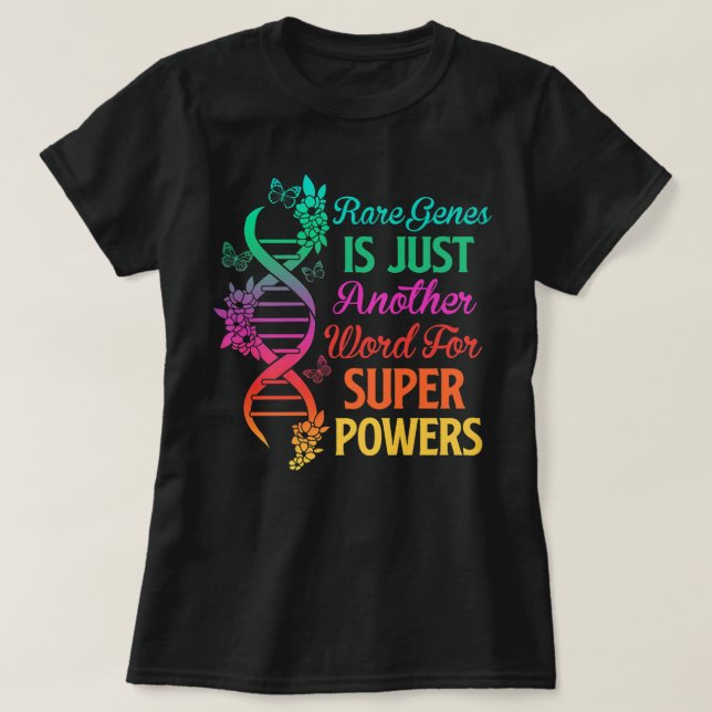 Camiseta 2022 Rare Disease Day Awareness Zebra Ribbon DNA F (Diseño del anverso)