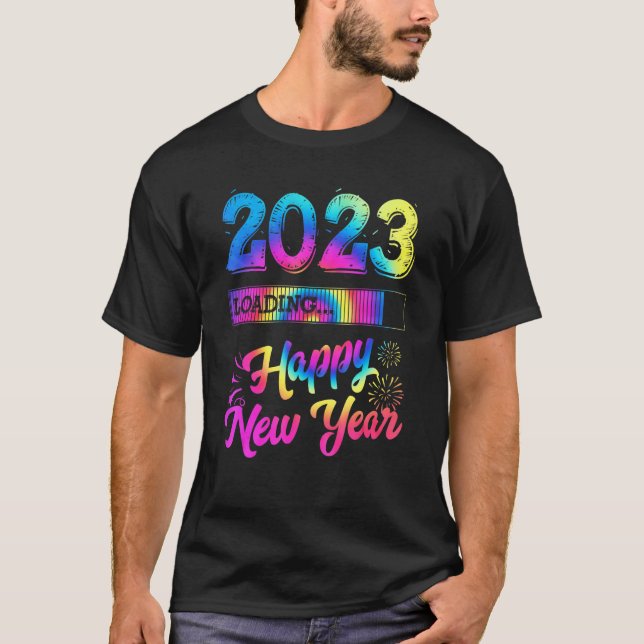 Camiseta 2023 Carga Tie Dye Feliz Año Nuevo 31 de Diciembre (Anverso)