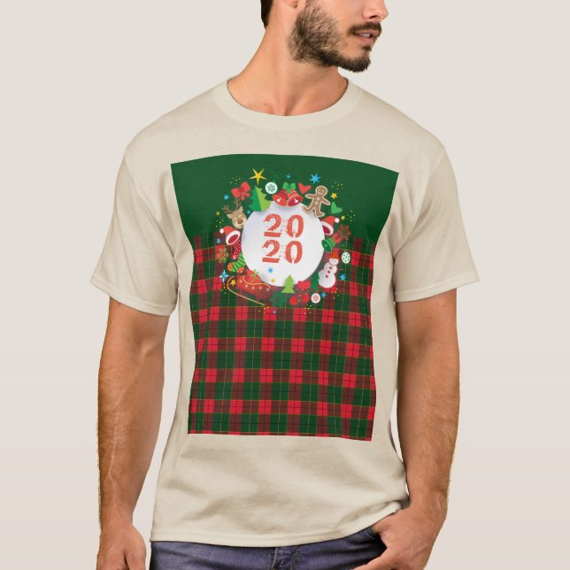Camiseta 2023 Happy New Year! Scotland Pattern (Anverso)