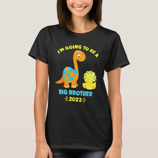 Camiseta 2023 I'm Going To Be A Big Brother Brontosaurus Di (Anverso)