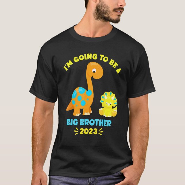 Camiseta 2023 I'm Going To Be A Big Brother Brontosaurus Di (Anverso)