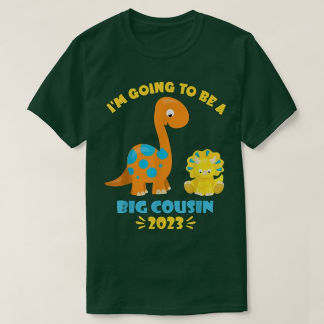 Camiseta 2023 Voy A Ser Un Gran Primo De Dinosaurio (Diseño del anverso)
