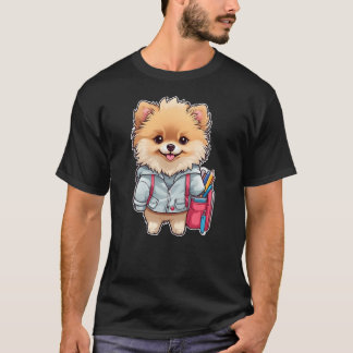 Camiseta 2024 Back to School Cute Pomeranian Dog First Kind