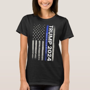 Camiseta 2024 En La Línea Azul Delgada Policía Estadouniden