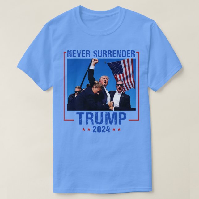 Camiseta 2024 Nunca renuncie a la fuerza del discurso en la (Diseño del anverso)