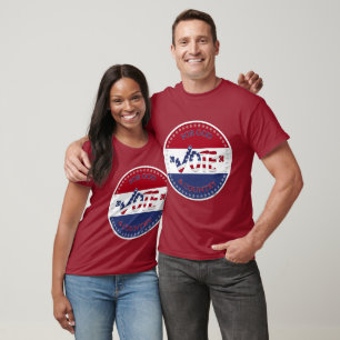 Camiseta 2024 Por Dios y País EE. UU. Marca de Verificación