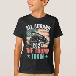 Camiseta 2024 Todo A Bordo De La Bandera De Trump Train 202