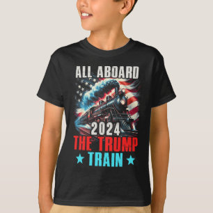 Camiseta 2024 Todo A Bordo Del Tren De Trump Bandera Estado