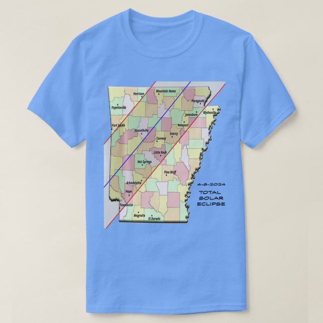 Camiseta 2024 Total Eclipse Solar Arkansas Path 8 de abril  (Diseño del anverso)