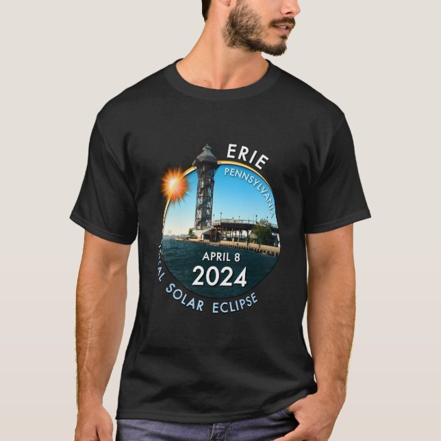 Camiseta 2024 Total Solar Eclipse Totality In Erie Pennsylv (Anverso)