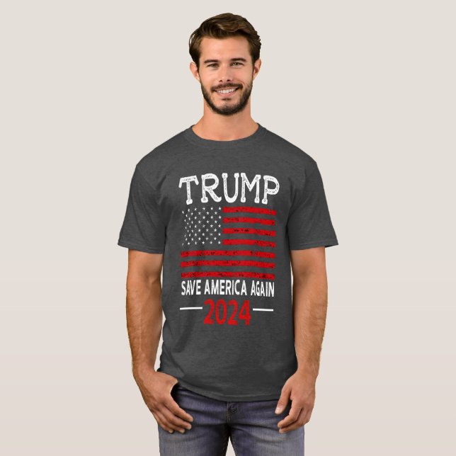 Camiseta 2024 Trump salva a Estados Unidos de nuevo camiset (Anverso completo)