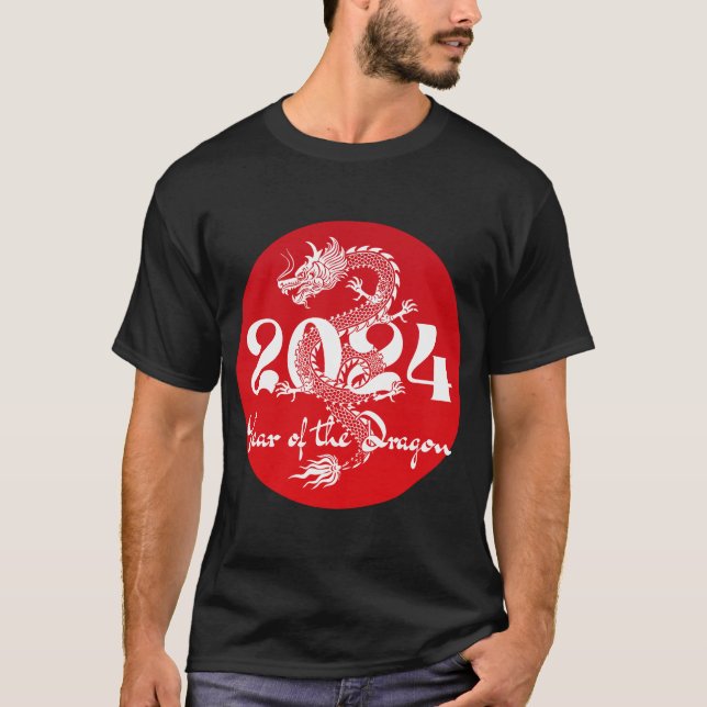 Camiseta 2024 year of the dragon red white (Anverso)