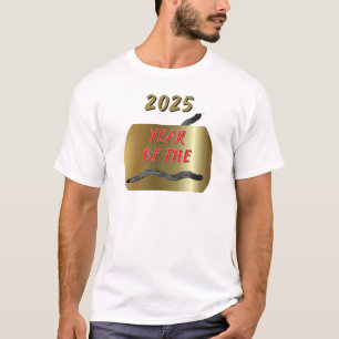 Camiseta 2025 Año de la Serpiente Serpientes Negras de Oro