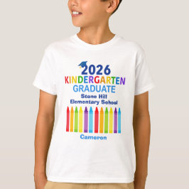 Camiseta 2026 Kindergarten Graduate Cute Crayon Custom Kids