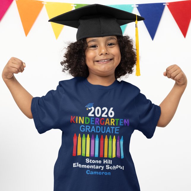 Camiseta 2026 Kindergarten Graduate Personalized Blue Kids (Subido por el creador)