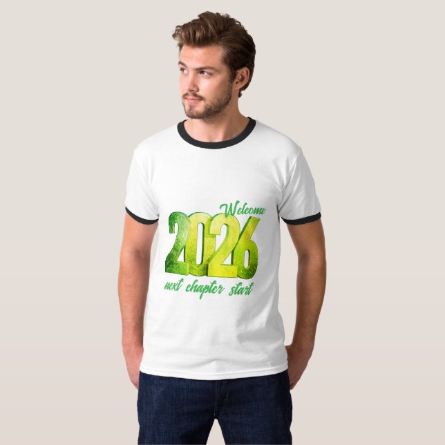 CAMISETA 2026 NEW YEAR MENS BASIC RINGER T SHIRT (Anverso completo)