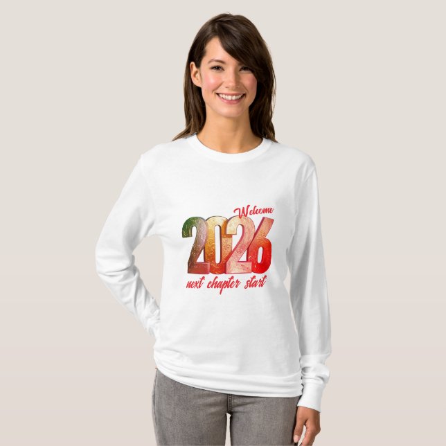 CAMISETA 2026 NEW YEAR WOMENS BASIC LONG SLEEVE T-SHIRT (Anverso completo)