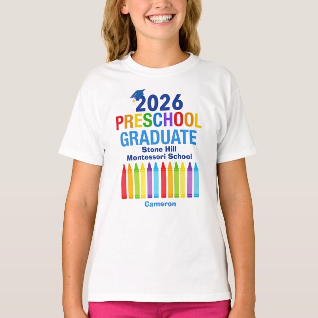 Camiseta 2026 Preschool Graduate Cute Custom Kids (Anverso)