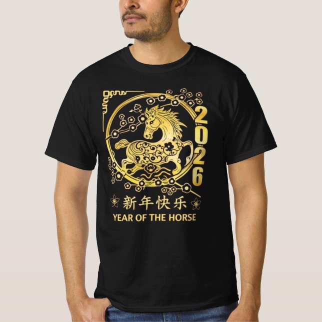 Camiseta 2026 Year of the Fire Horse Chinese Zodiac T-Shirt (Anverso)