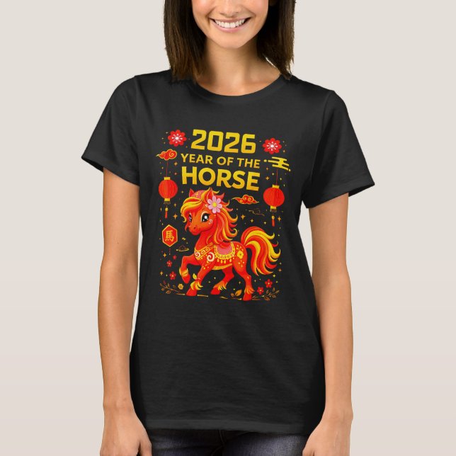 Camiseta 2026 Year Of The Horse Lunar New Year 2026 Chinese (Anverso)