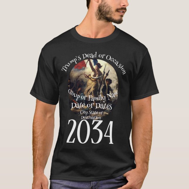 Camiseta 2034 Vacation Tour Trip Cruise Trump's Dead Party (Anverso)